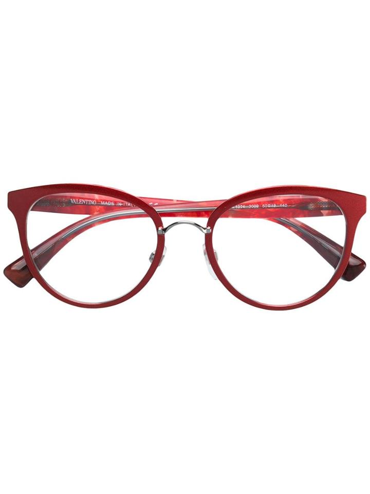 Valentino Eyewear Round Frame Glasses - Red