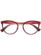 Valentino Eyewear Round Frame Glasses - Red