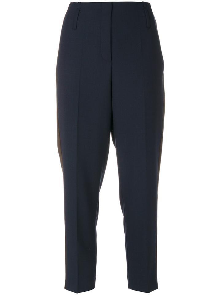 Luisa Cerano Slim Fit Cropped Trousers - Blue