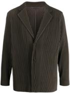 Homme Plissé Issey Miyake Pleated Boxy Blazer - Green