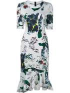 Erdem Abstract Fruit Print Dress, Women's, Size: 12, White, Polyester/spandex/elastane/silk