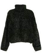 Ports 1961 Detachable Collar Fluffy Jumper - Black