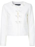 Boutique Moschino Floral Buttons Jacket, Women's, Size: 42, White, Cotton/other Fibres