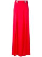 Versus - Logo Plaque Maxi Skirt - Women - Acetate/viscose - 38, Red, Acetate/viscose