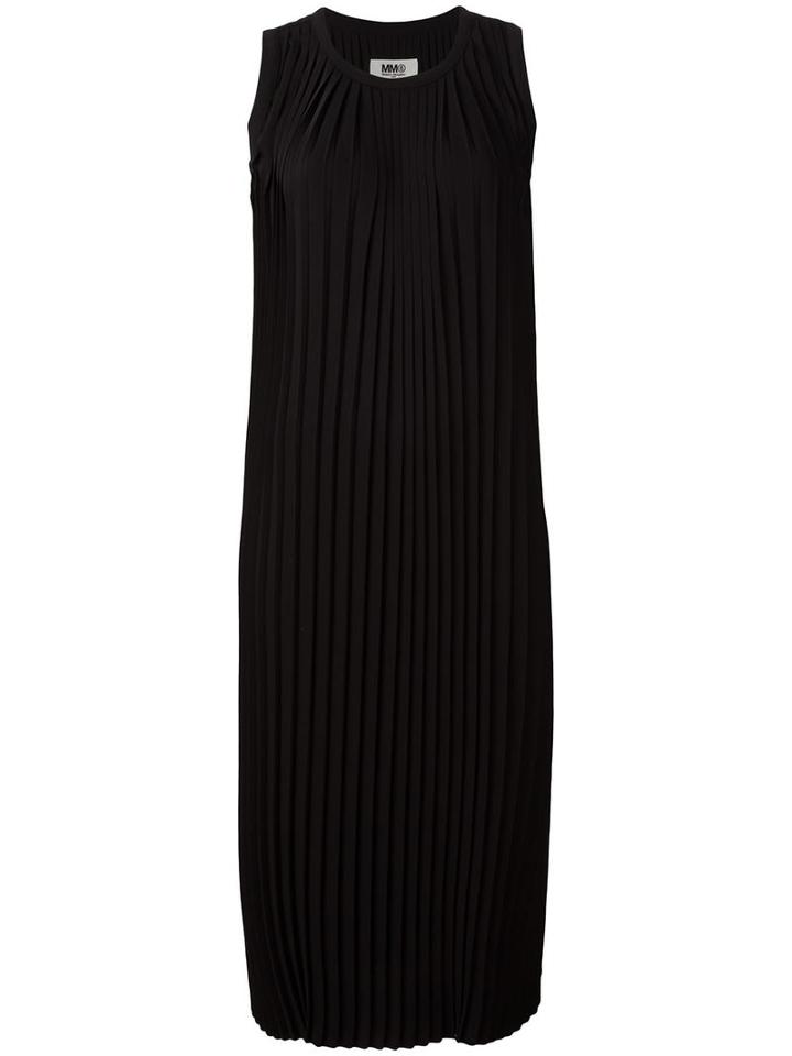 Mm6 Maison Margiela Pleated Shift Dress, Women's, Size: 44, Blue, Polyester