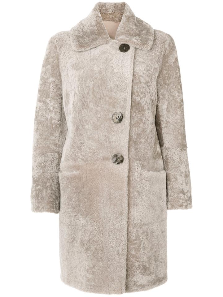 Sylvie Schimmel Shearling Coat - Nude & Neutrals