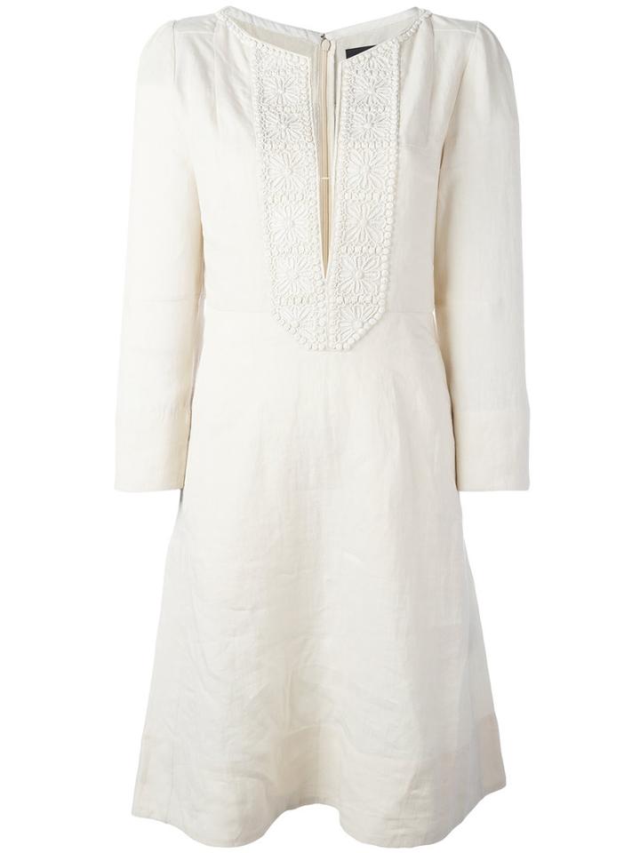 Isabel Marant Floral Neckline Dress, Women's, Size: 40, Nude/neutrals, Linen/flax/silk/cotton