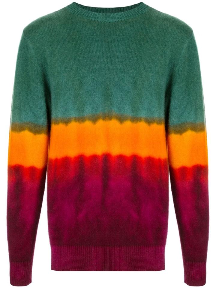 The Elder Statesman Tie Dye Jumper - Green