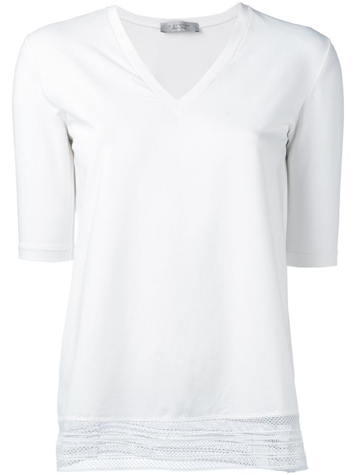 D.exterior Lace-hem T-shirt - White