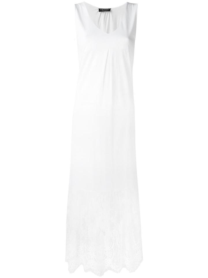 Twin-set Lace Detailing Dress, Women's, Size: Xs, White, Cotton/viscose/polyamide