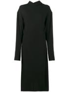 Marni Backwards Collar Long Sleeve Dress - Black