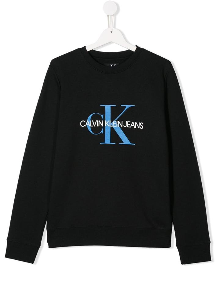 Calvin Klein Kids Logo Patch Sweatshirt - Black