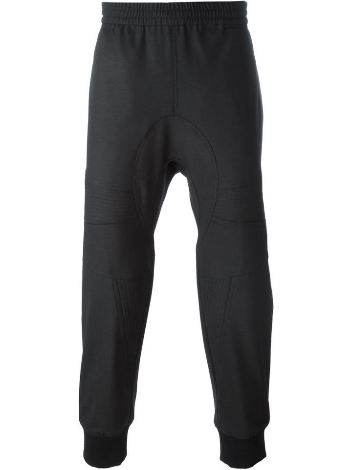 Neil Barrett Tapered Track Pants, Men's, Size: 52, Black, Polyester/spandex/elastane/virgin Wool