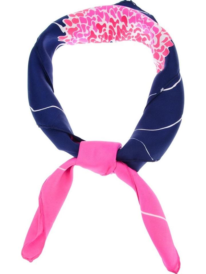 Christian Dior Vintage Fushia Flower Scarf