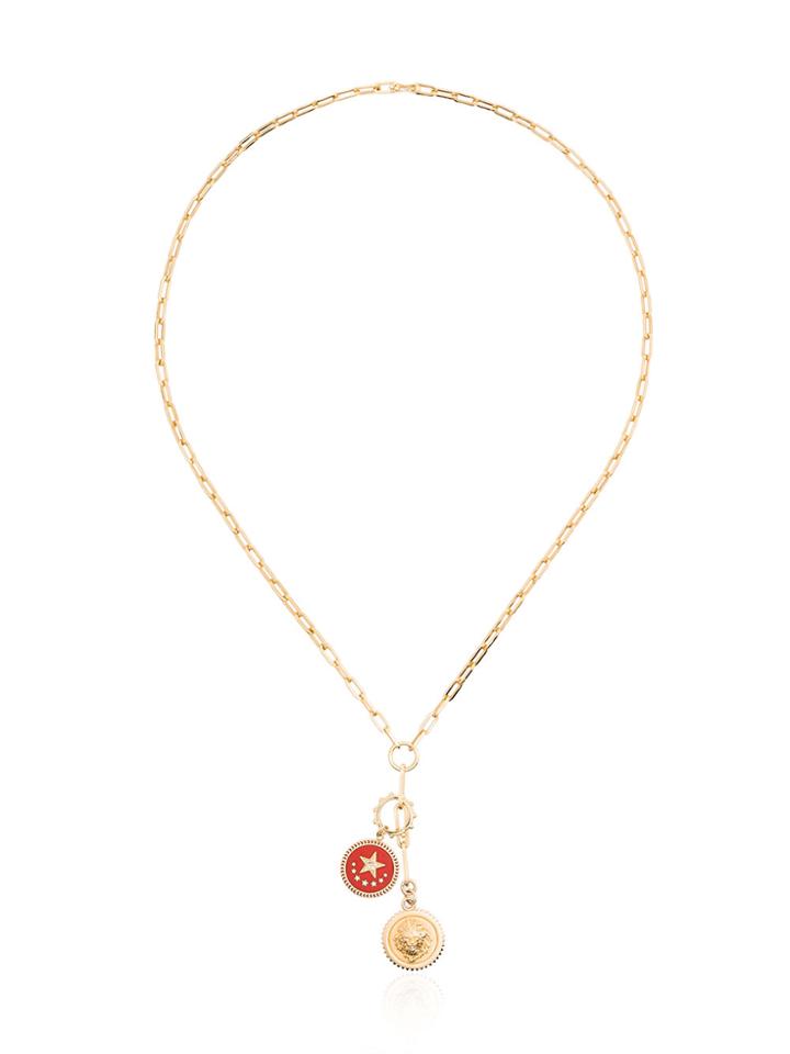 Foundrae 18k Gold Strength Belcher Chain Necklace With Diamond -