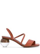 Neous Sculptural Heel Sandals - Brown