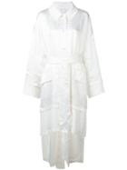 Esteban Cortazar Belted Single Breasted Coat - White