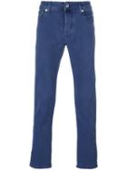 Slim Fit Jeans, Men's, Size: 33, Blue, Cotton/spandex/elastane, Jacob Cohen