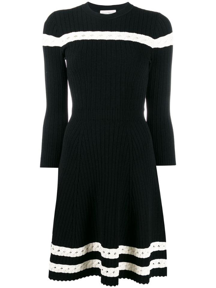 Alexander Mcqueen Knitted Skater Dress - Black