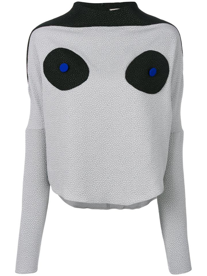 Edeline Lee Cropped Eyes Jumper - Grey