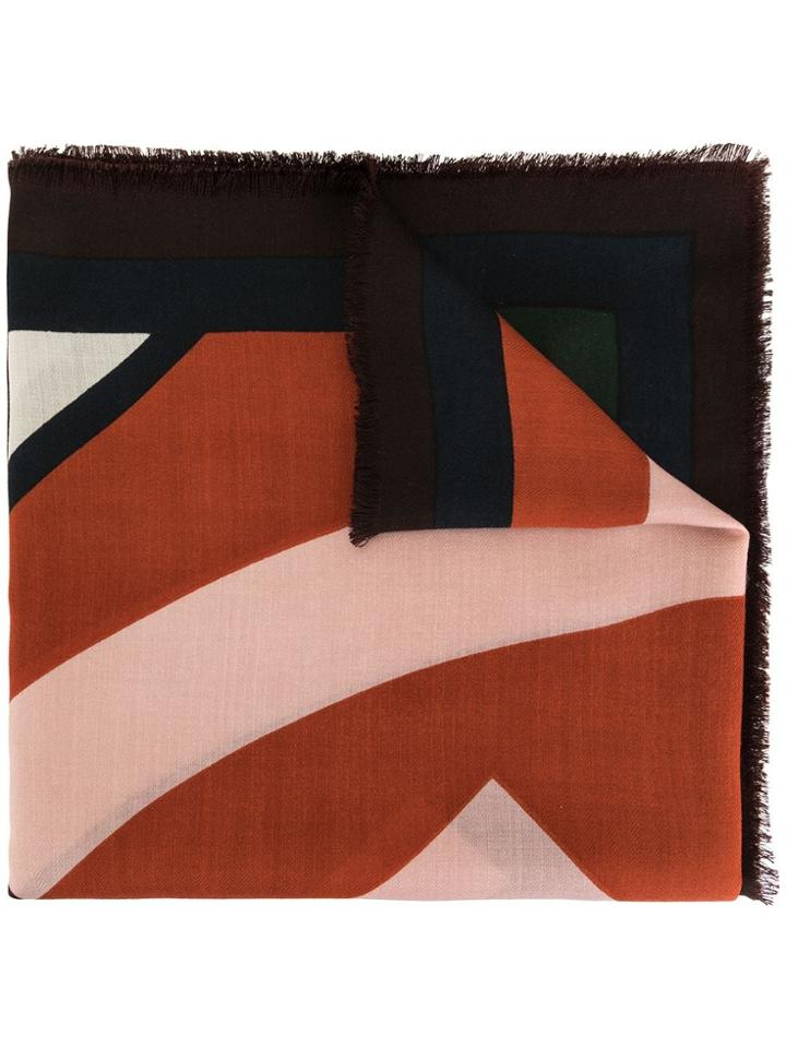 Tory Burch Geometric Colour Block Scarf - Black
