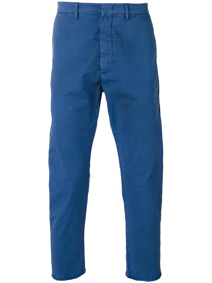 Pence - Side Panel Trousers - Men - Cotton/spandex/elastane - 48, Blue, Cotton/spandex/elastane