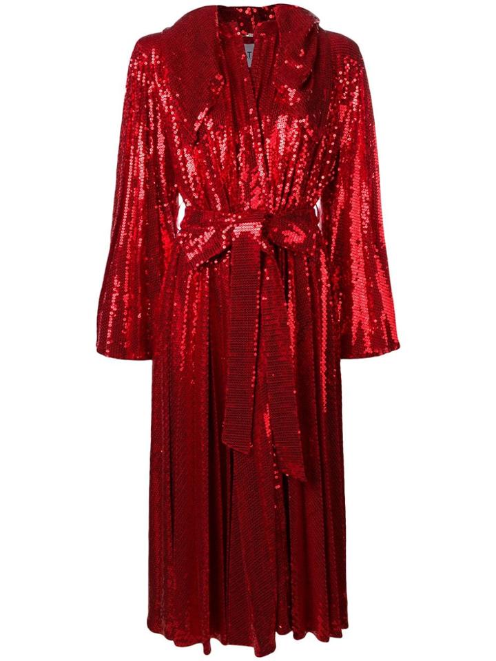 Atu Body Couture Hooded Sequin Dress - Red