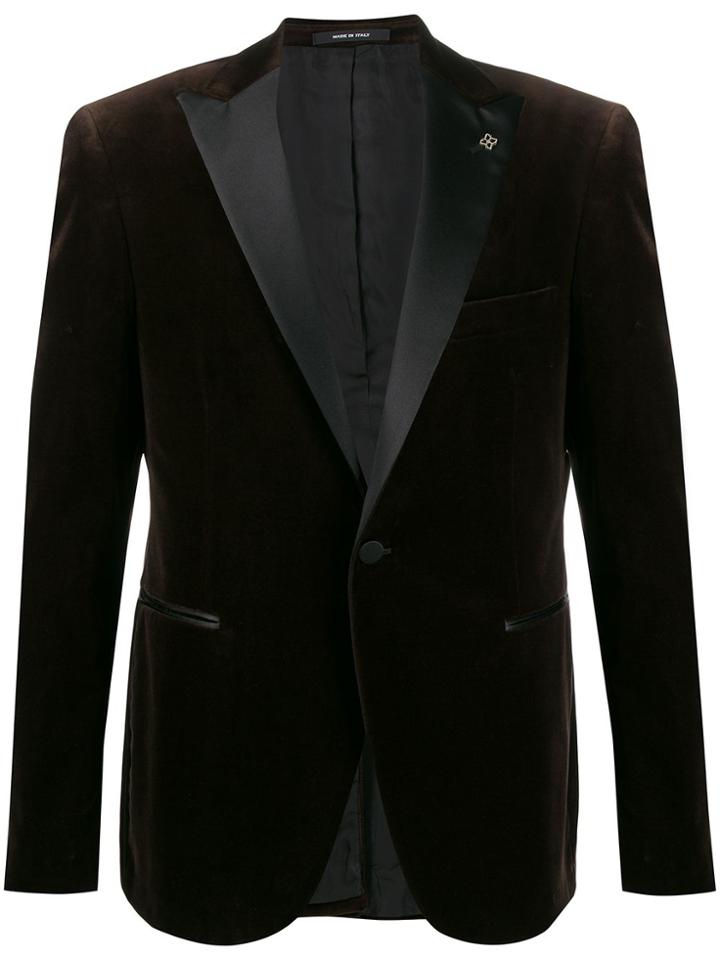 Tagliatore Contrast Fitted Blazer - Brown