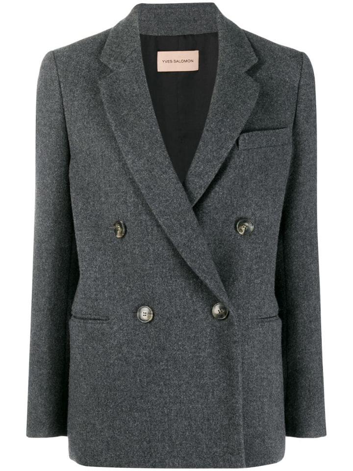 Yves Salomon Double-breasted Blazer - Grey