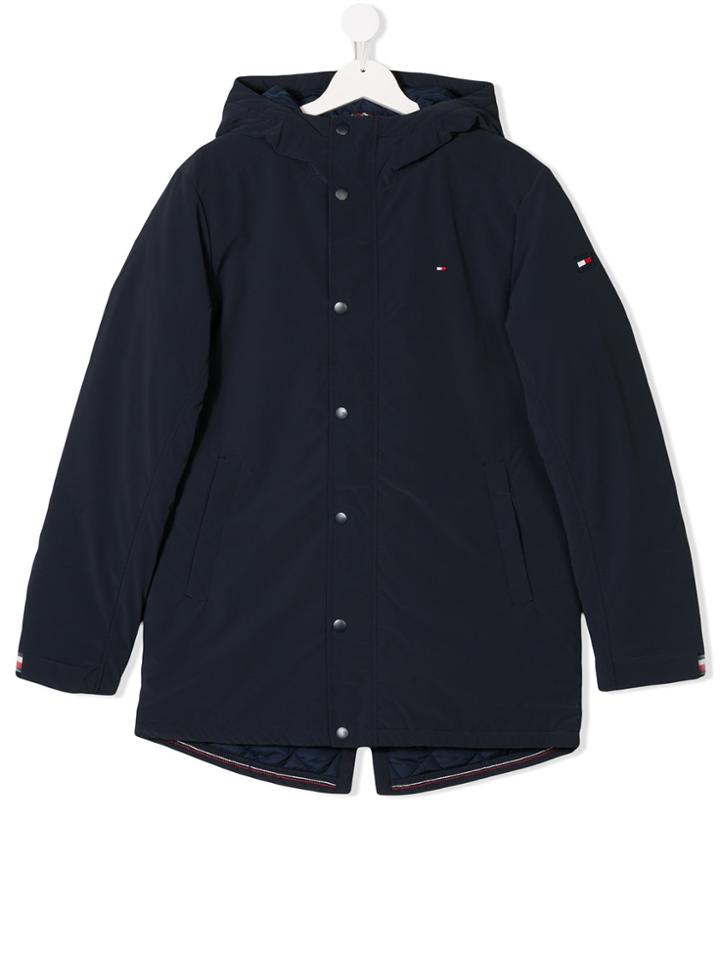 Tommy Hilfiger Junior Teen Logo Print Padded Jacket - Blue