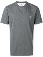 Brunello Cucinelli Embroidered Logo T-shirt - Grey