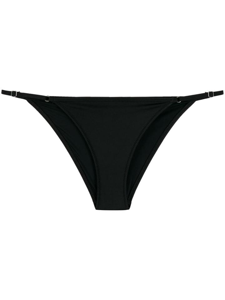 Solid & Striped Brazilian Bikini Bottom - Black