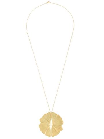 Lara Melchior Leaf Pendant Necklace - Yellow
