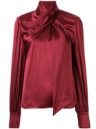 Layeur Fine Scarf Tie Blouse - Red