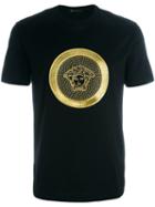 Versace Embroidered Medusa T-shirt, Men's, Size: Medium, Black, Cotton