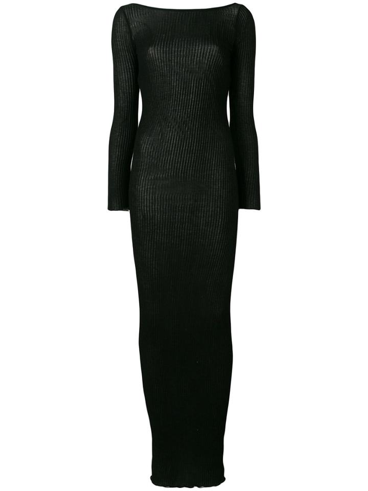 Faith Connexion Ribbed-knit Maxi Dress - Black