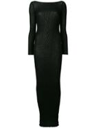 Faith Connexion Ribbed-knit Maxi Dress - Black