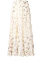 Polo Ralph Lauren Floral Flared Midi Skirt - Nude & Neutrals