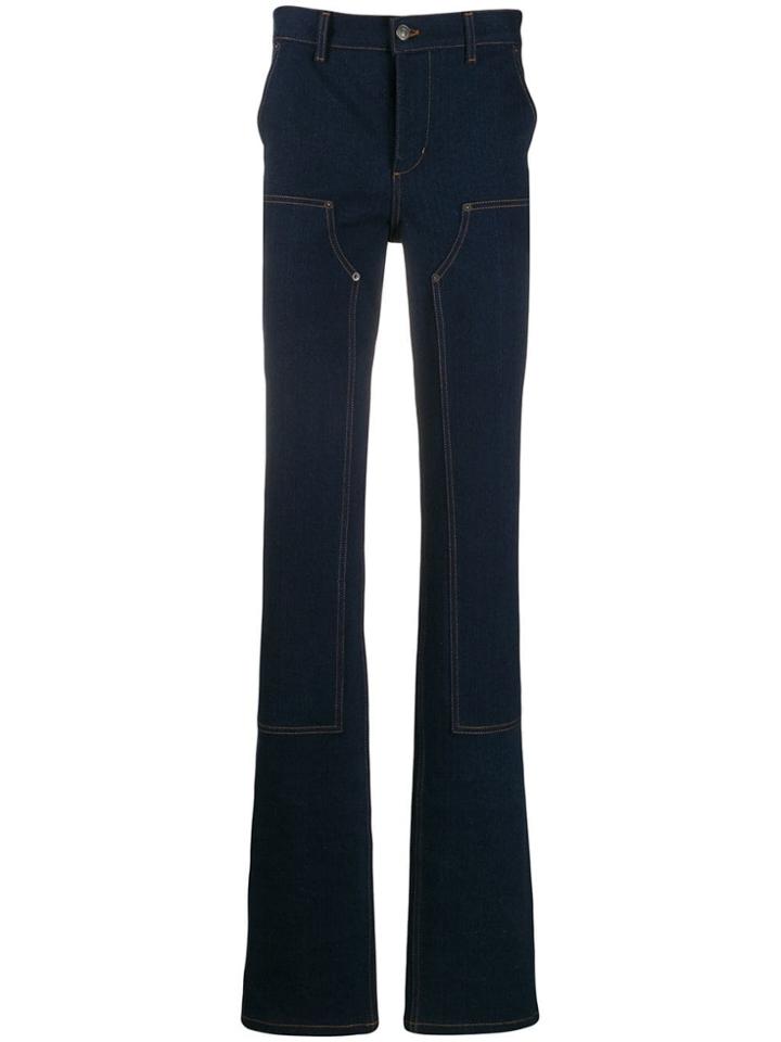 Balenciaga Fitted Patch Jeans - Blue