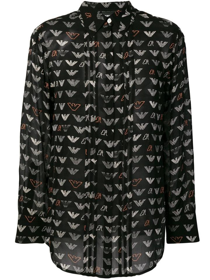 Emporio Armani Logo Print Shirt - Black