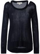 Michael Michael Kors Cut-out Knit Top - Blue