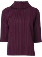 Taro Horiuchi High Neck Striped Blouse