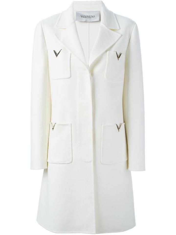 Valentino 'rockstud' Single Breasted Coat