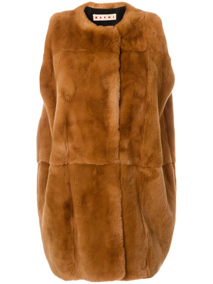 Marni Rabbit Fur Gilet - Brown