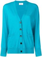Allude Knitted Button Up Cardigan - Blue