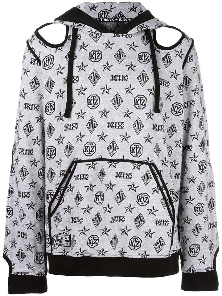 Ktz Monogram Inside Out Hoodie, Adult Unisex, Size: Small, White, Cotton