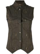 Fendi Pre-owned Striped Sleeveless Shirt - Brown