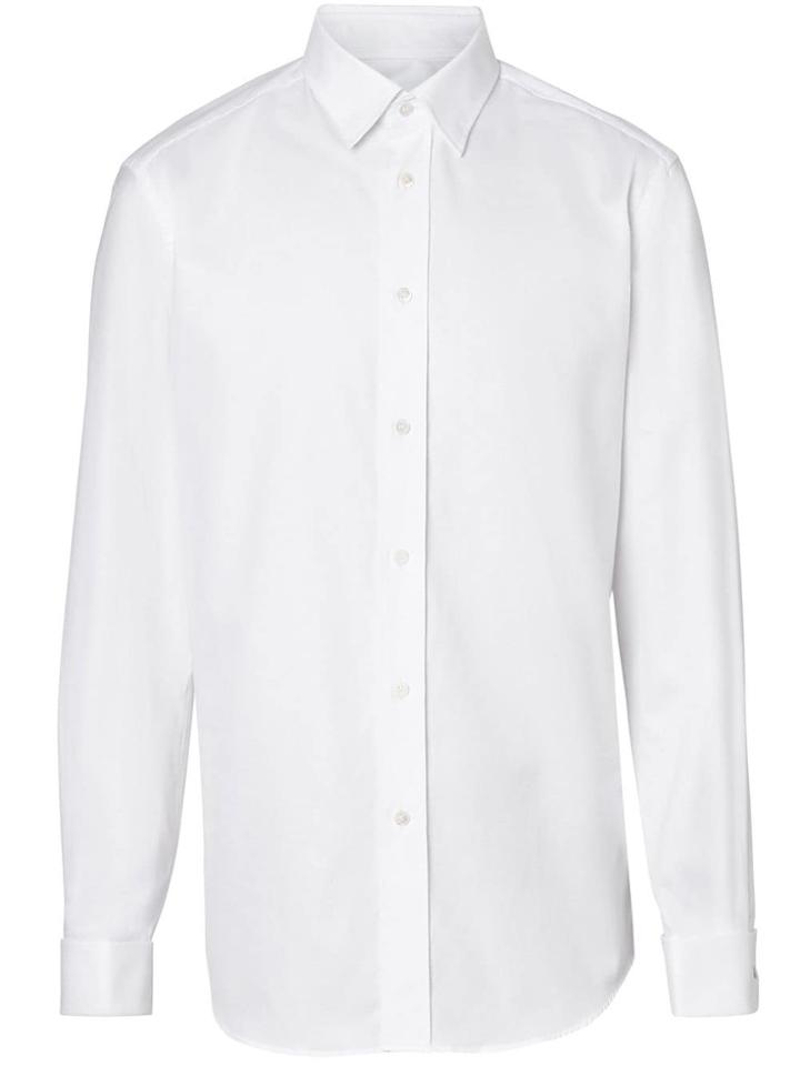 Burberry Classic Fit Monogram Motif Oxford Shirt - White