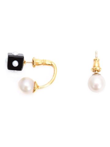 Nektar De Stagni Pearl & Onyx Earrings