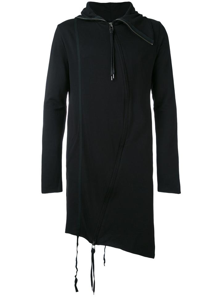 Army Of Me - Asymmetric Hooded Coat - Men - Cotton - M, Black, Cotton